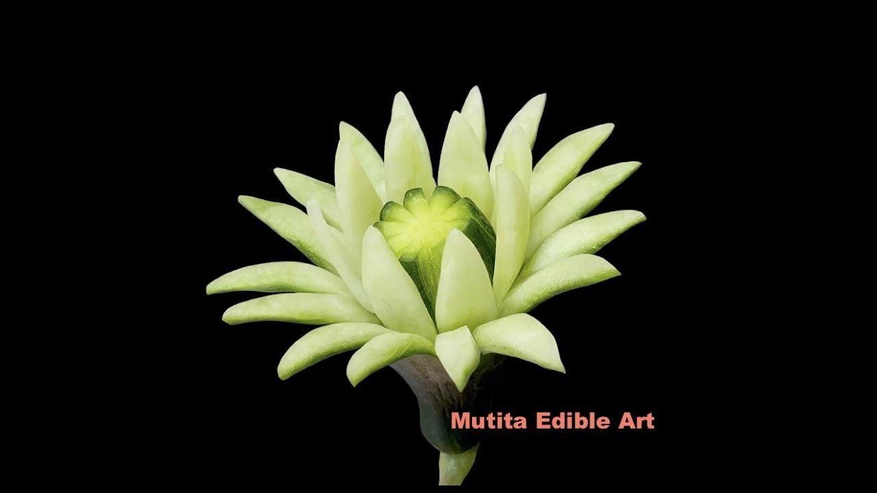 Cucumber Beautiful Lotus Flower | Beginners Lesson 239 | Mutita Art Of Fruit & Vegetable Carving