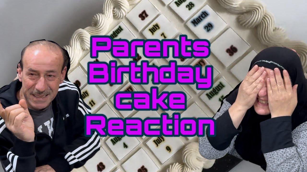 Parents birthday cake game reaction