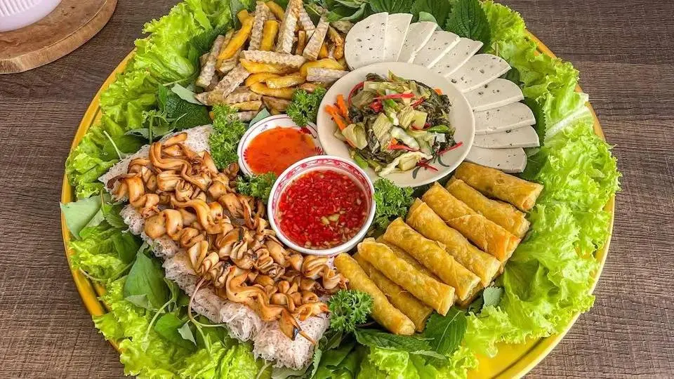 MÂM KHAI VỊ 4 món | Ram bắp, nấm nướng bánh hỏi, khoai chiên bơ mắm, kim chi cải chua | Vegan food