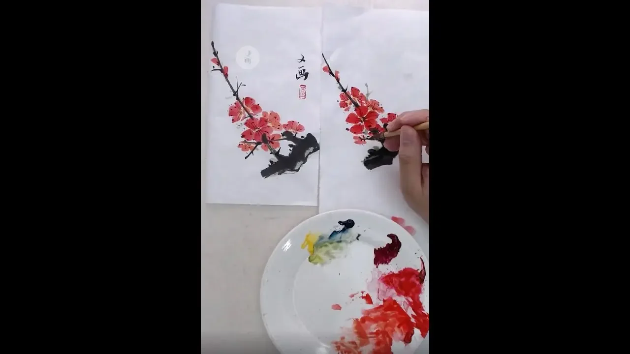 国画教程 梅花的画法
