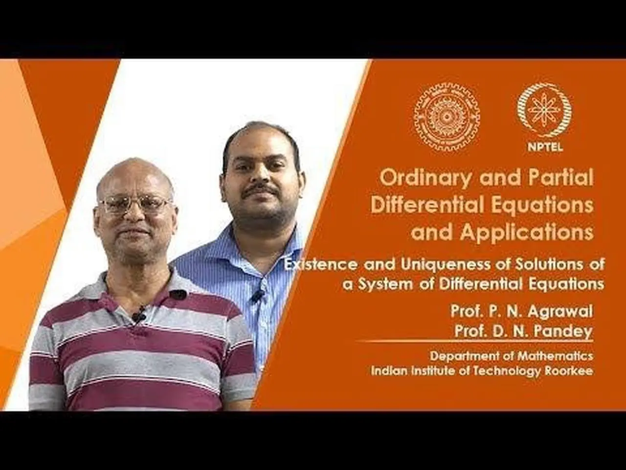 Existence and uniqueness of solutions of a system of differential equations