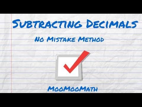 Subtracting decimals-Mistake Proof Method