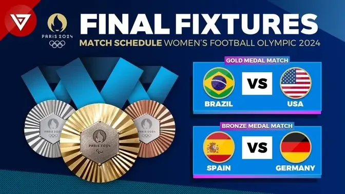 FINAURES OLYMPIC PARIS 2024 WOMEN'S FOOTBALL - Match Schedule Final _ 3rd Place.