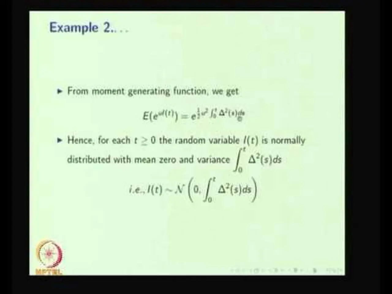 Mod-07 Lec-04 Ito Integrals