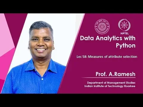 Lec 58, Measures of attribute selection