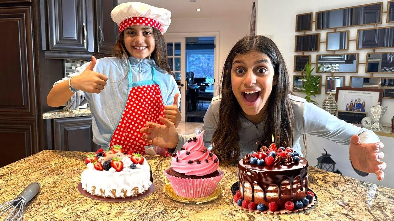 Deema and Sally share ideas selling cake for Fundraiser