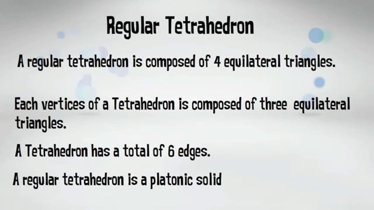 Math Video Definitions-Regular Tetrahedrons