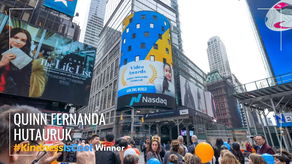 #KindnessIsCool Winner QUINN FERNANDA HUTAURUK in Times Square