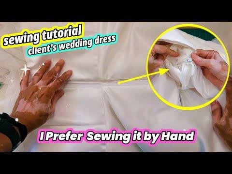 🧵 Closing My Client's Wedding Dress Lining by Hand Stitch × I Prefer Hand Stitch × Sewing Tutorial