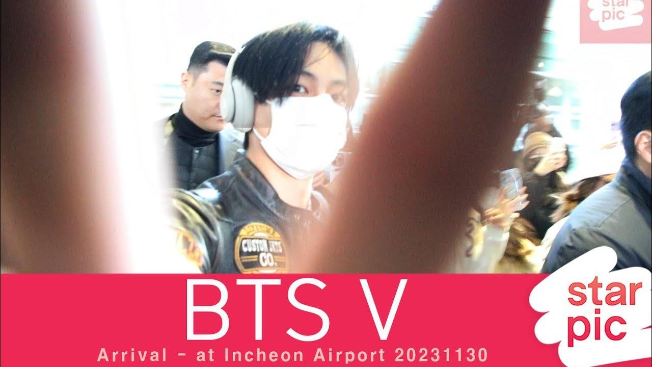 BTS 뷔 'V의 인사법!' [STARPIC]  BTS V Arrival  - at  Incheon Airport 20231030