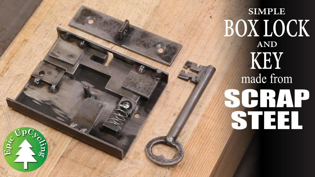 A Simple Warded Box Lock And Key Made From Scrap Steel