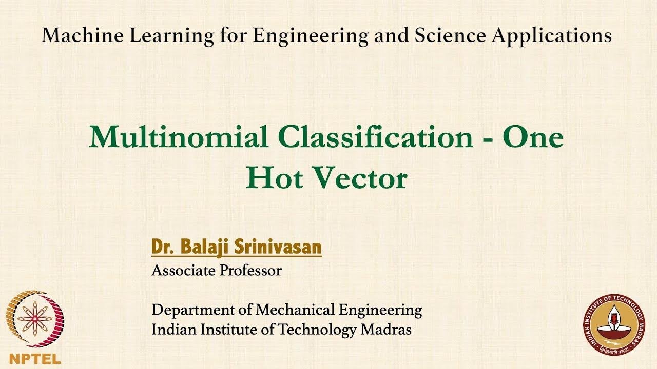 Multinomial Classification - One Hot Vector