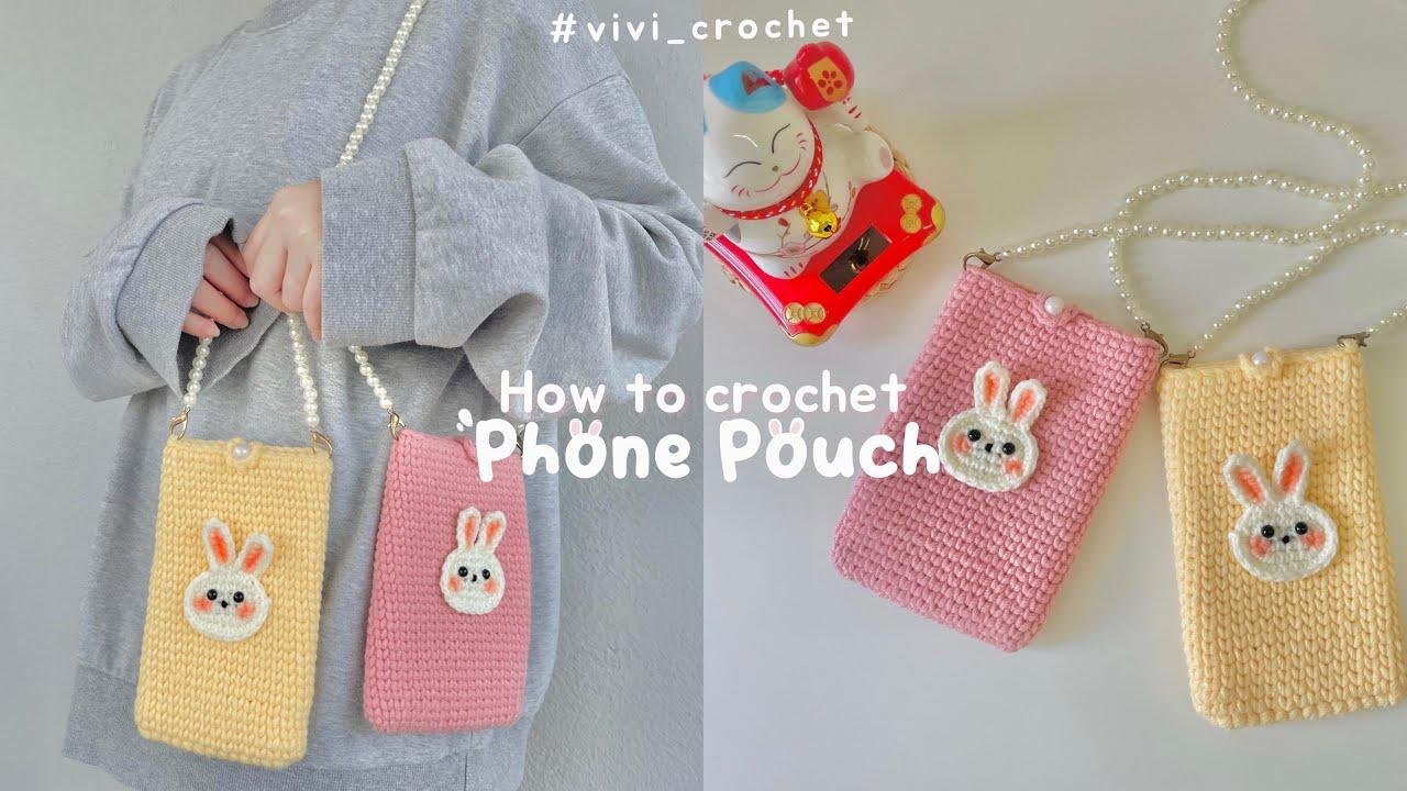 🍒 How to Crochet Phone Pouch | Waistcoat Stitch 🍒