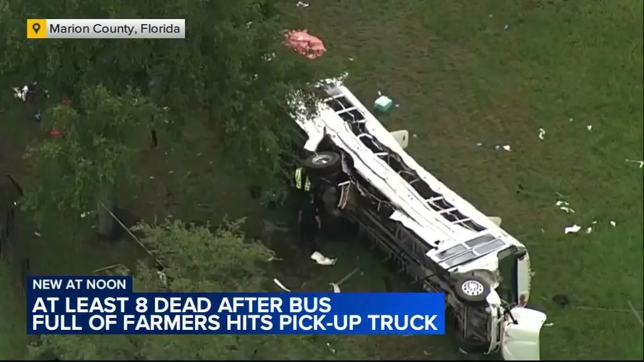 8 dead, 45 injured in Florida crash involving bus carrying farm workers