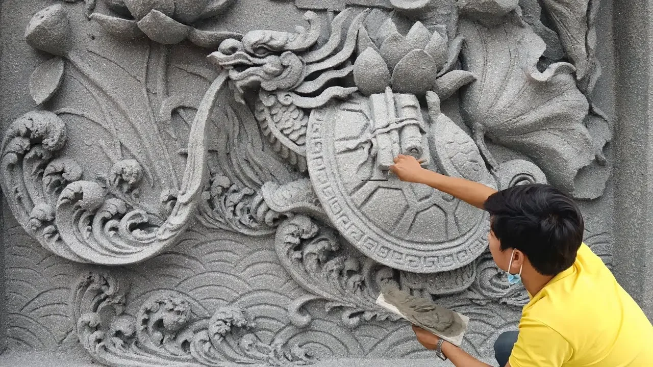 This is how I make relief supernatural creatures with cement and sand - Art VN