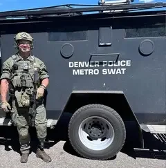 Dodge still leads members of the Denver Police SWAT as a sergeant after losing his leg in June 2023. (Courtesy of Justin Dodge)