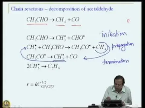 Mod-03 Lec-12 Complex Reactions - Kinetics of chain Reactions & Polymerization