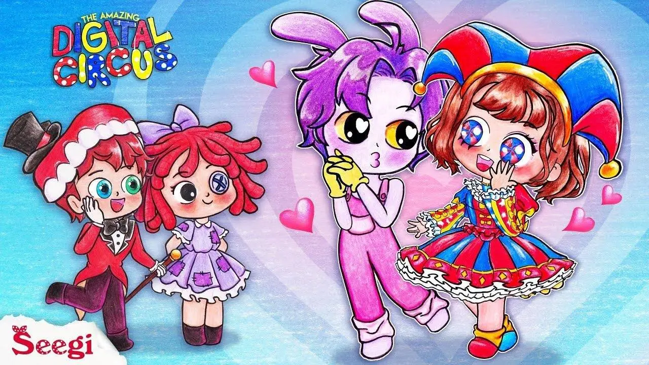 POMNI x JAX Fall In Love In Gacha Life - The Amazign Digital Circus | Seegi Channel