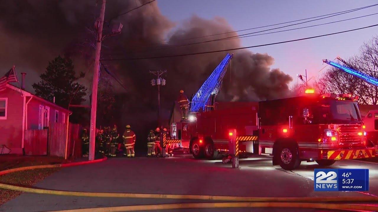 Crews battle fire at roofing supply company in Pawtucket for over eight hours