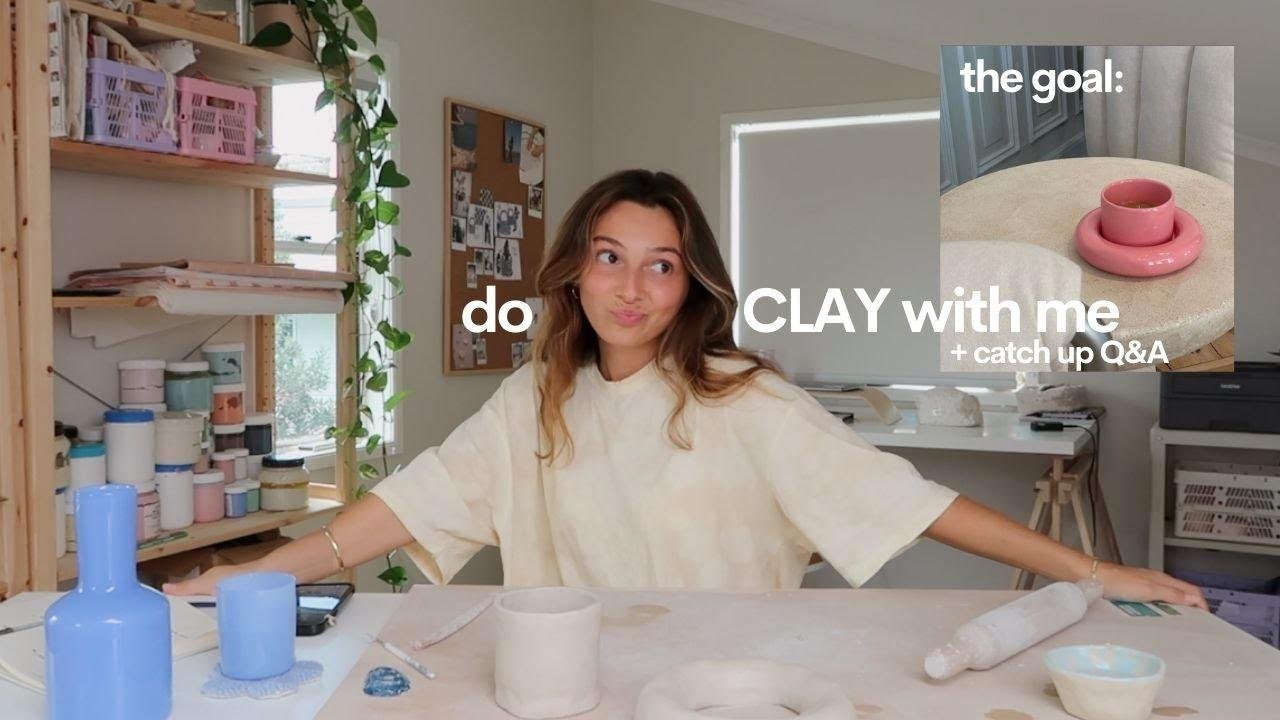 catch up & CLAY WITH ME 💞☕️ easy ceramics from home !!