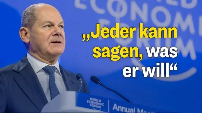 „Kühlen Kopf“ bewahren: Scholz spricht bei Weltwirtschaftsforum über Trump, Musk und Redefreiheit