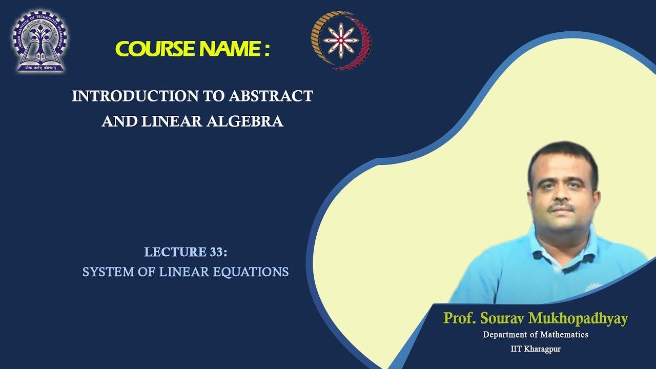 Lecture 33: System of linear equations