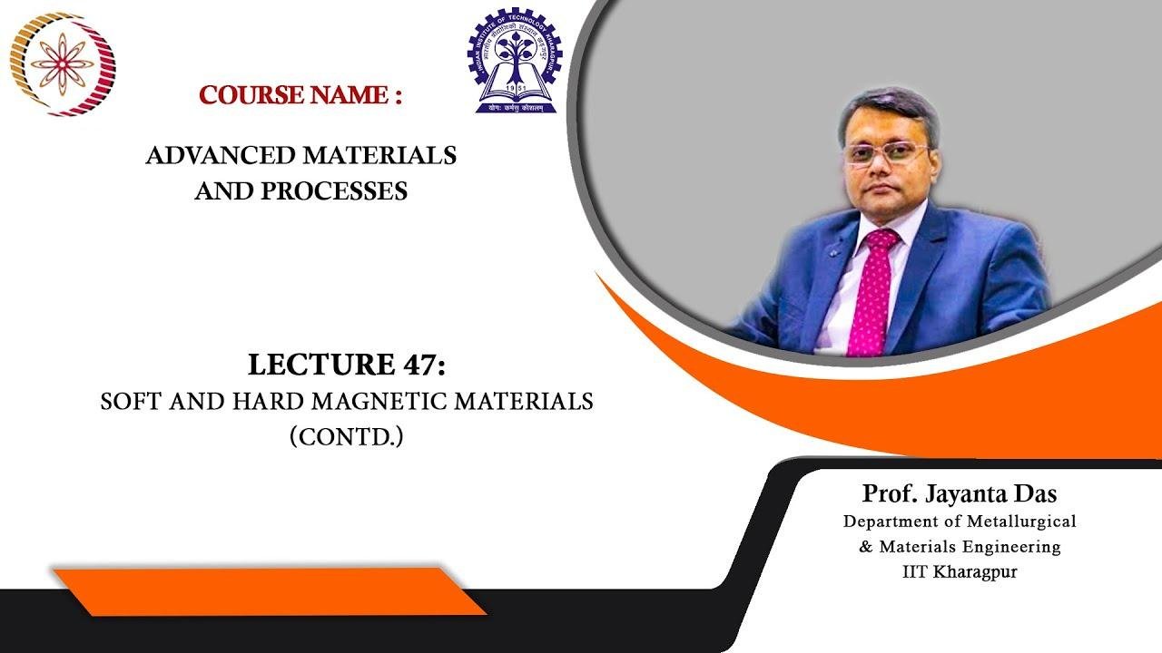 Lecture 47 : Soft and Hard Magnetic Materials (Contd.)