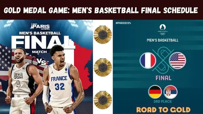 Paris Olympic 2024_ Men's Basketball Finals Schedule _ USA vs. France Gold Medal Game on Sat, Aug 10