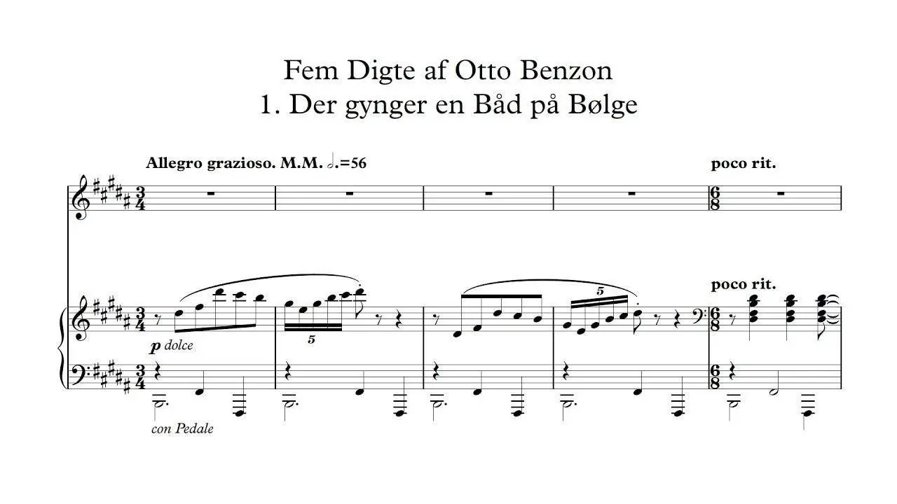 Edvard Grieg - 5 Songs, op. 69 [With score]