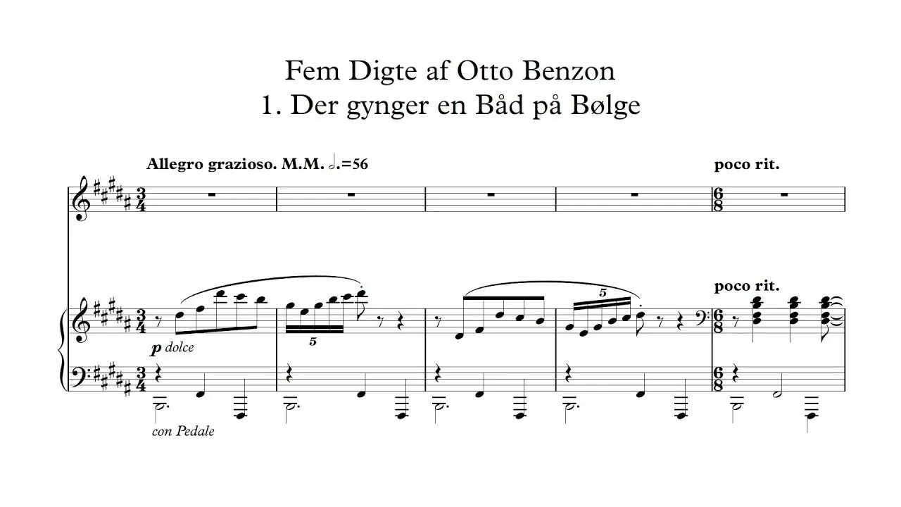 Edvard Grieg - 5 Songs, op. 69 [With score]