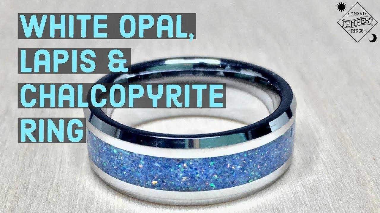 Creating a White Opal with Lapis and Tungsten Ring