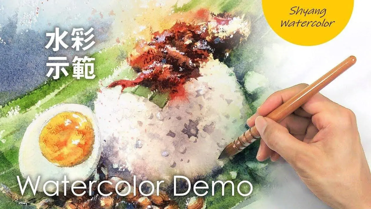 【椰漿飯的水彩畫法】馬來美食 | 水彩示範 | 陳熙翔水彩