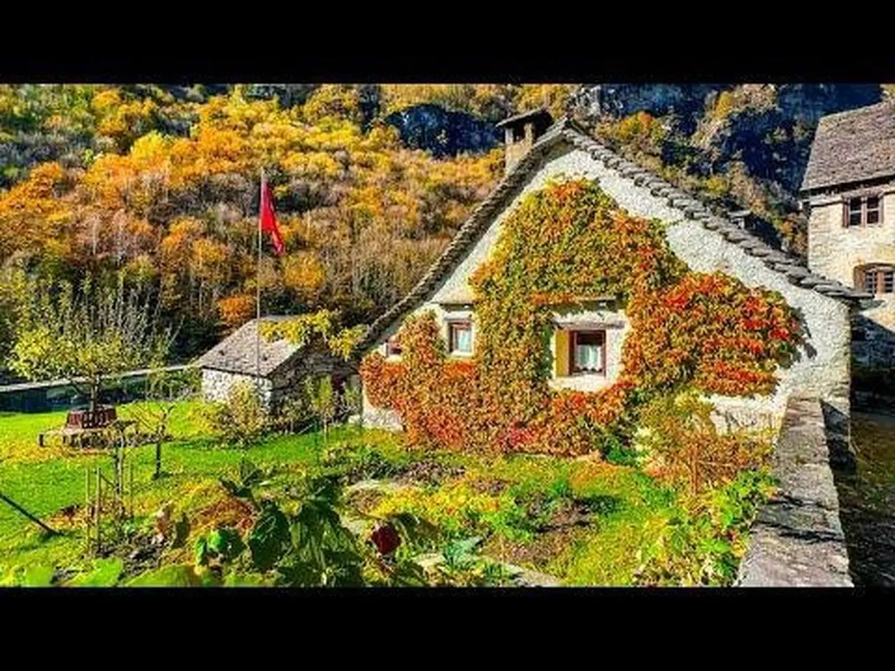 Autumn walk in Roseto 🇨🇭 Swiss Village 4K