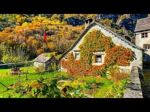 Autumn walk in Roseto 🇨🇭 Swiss Village 4K