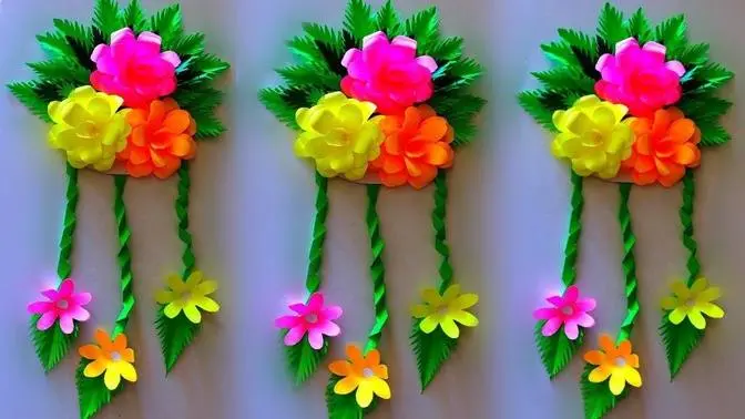 paper craft wall hanging | craft ideas | art and craft with paper | eaay crafts