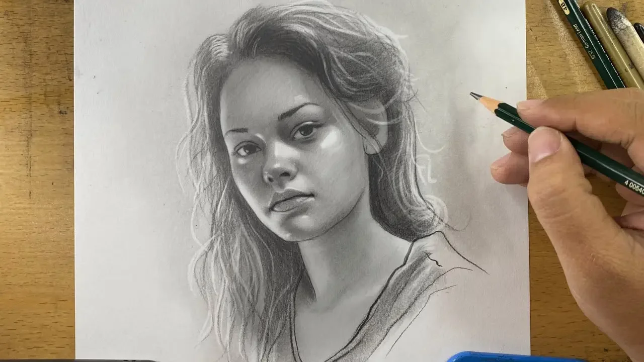 How to Draw a Realistic Portrait of Girl Using Reference Photo