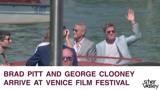 Brad Pitt and George Clooney Arrive at Venice Film Festival