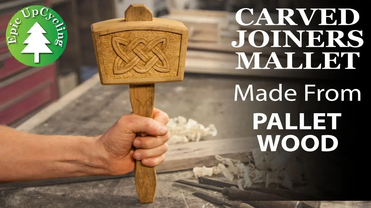 Carved Joiners Mallet Made From Oak Pallet Wood. A Mallet Out Of Pallet. Videos Epic