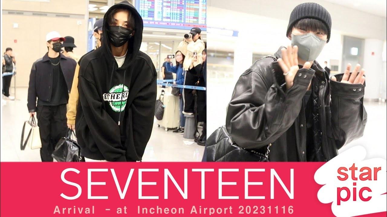 세븐틴 '후발대도 잘 돌아왔어요!'  [STARPIC] /  SEVENTEEN Arrival  - at  Incheon Airport 20231116