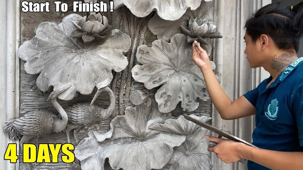 Amazing handmade cement reliefs painting ... built in 6 Minute Timelapse