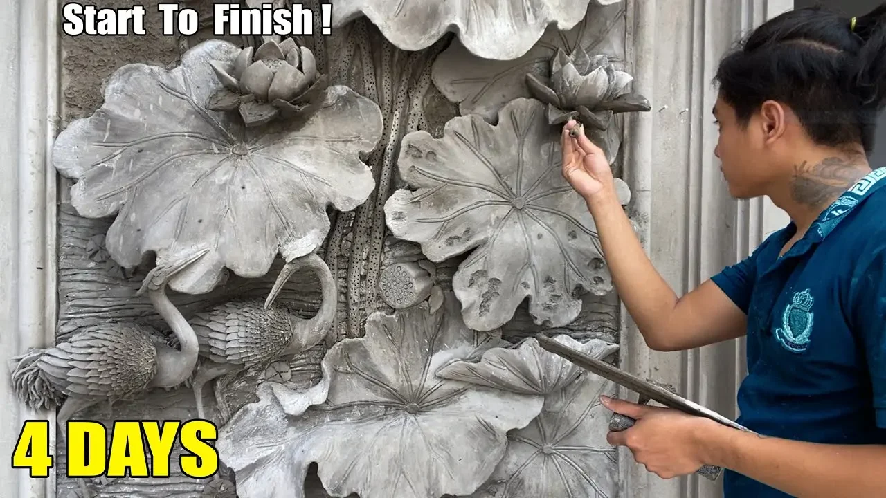 Amazing handmade cement reliefs painting ... built in 6 Minute Timelapse