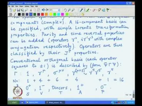 Mod-02 Lec-25 Lorentz group classification of Dirac operators, Orthogonality