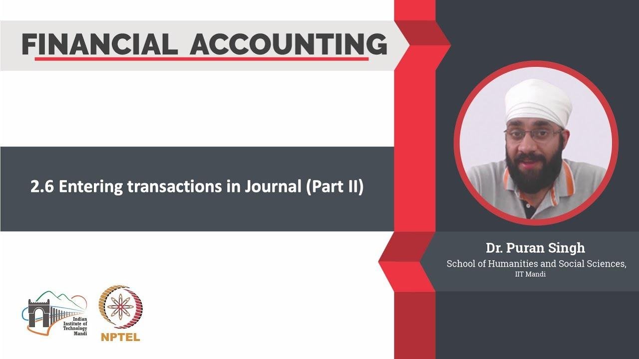 2.6 Entering transactions in Journal (Part II)