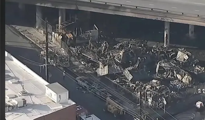 Downtown Los Angeles Grapples with Major Freeway Closure Following Homeless Encampment Fire