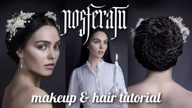 Lily-Rose Depp #NOSFERATU Makeup & Hair Tutorial 🖤 Ellen Hutter No-Makeup Look & Updo 🕊️