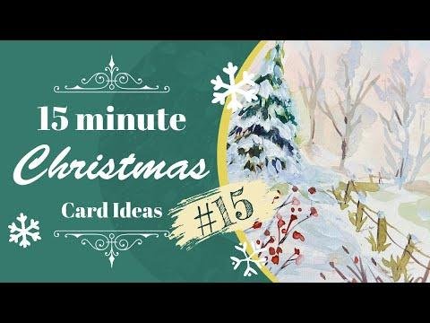 15 mins to Create a SNOWY LANDSCAPE Watercolor Christmas Card - Beginner Friendly FUN FOR ALL!
