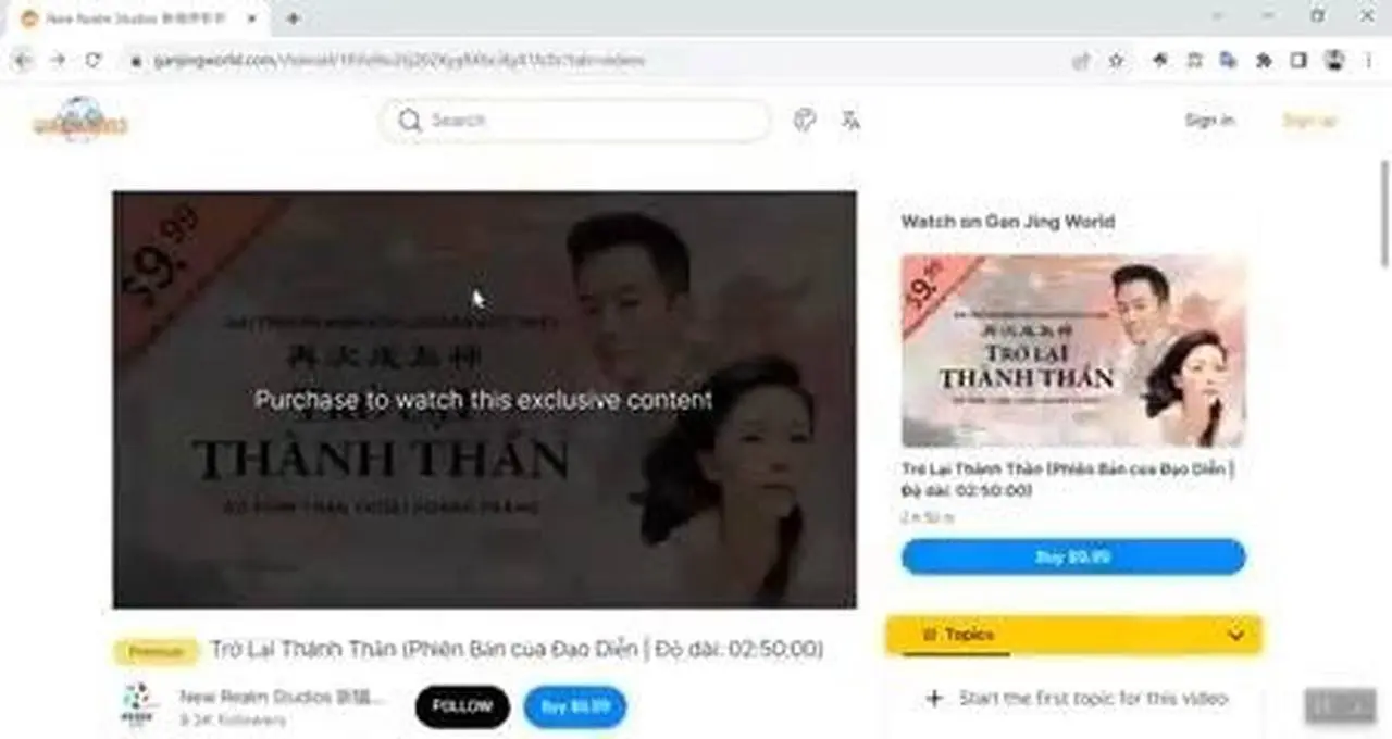 Hướng dẫn đăng ký phim "Trở Lại Thành Thần" (Độ dài: 02:50:00) bản tiếng Việt