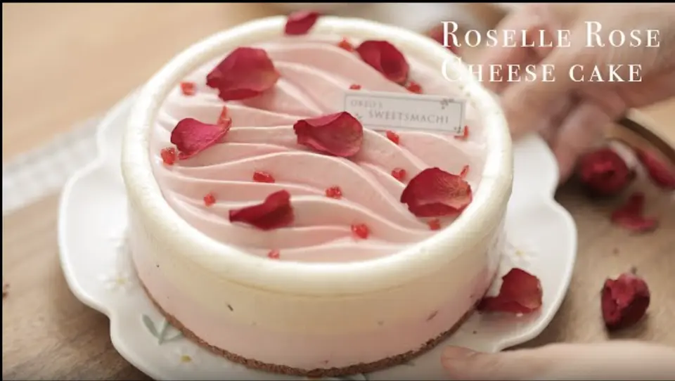 No oven needed! Mother’s Day Cake Recipe – Roselle Rose Cheesecake! Ddelicious and easy to decorate!
