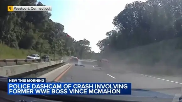 Police video shows Vince McMahon's 100 mph car crash in Connecticut