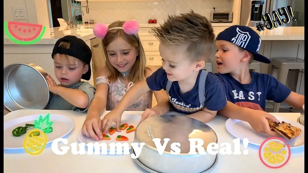Gummy vs Real family challenge!!